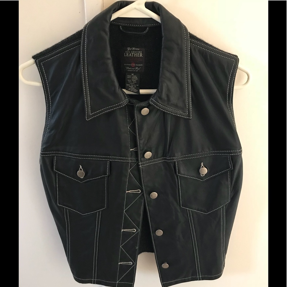 Gap leather/sweater vest
